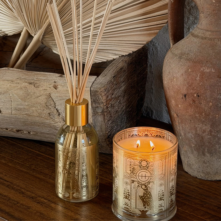 Glasshouse Dusk at the Kasbah Saffron & Honey 380g Soy Candle