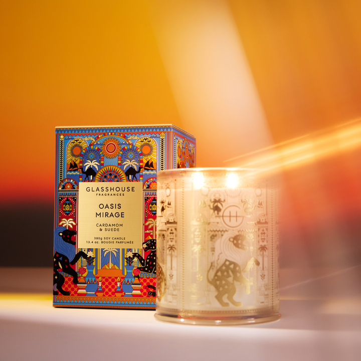 Glasshouse Oasis Mirage Cardamom & Suede 380g Soy Candle