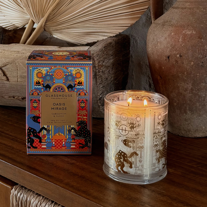 Glasshouse Oasis Mirage Cardamom & Suede 380g Soy Candle