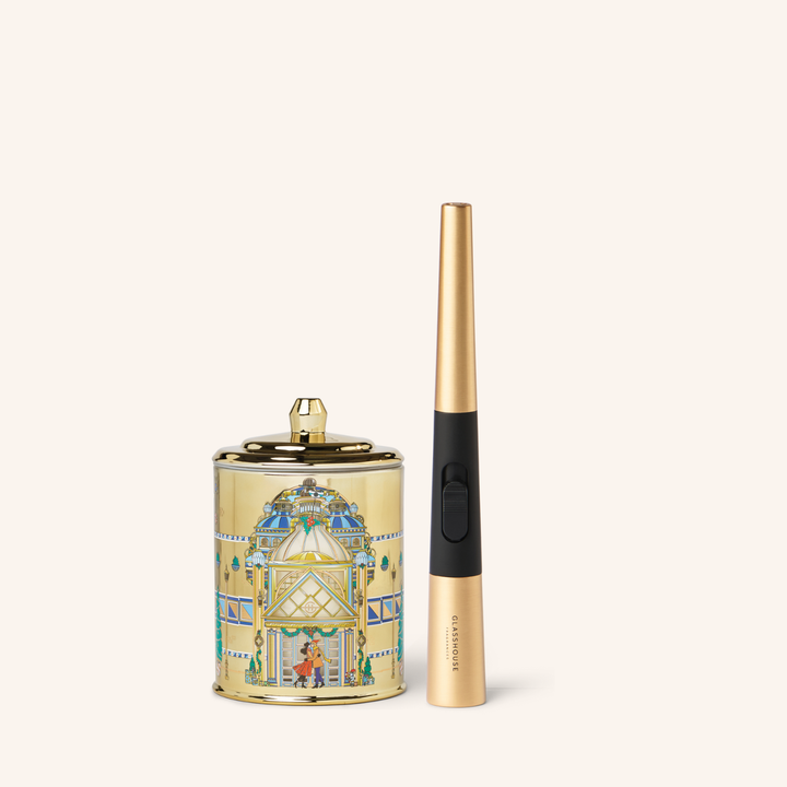 Midnight in Milan 380G Candle & Lighter Christmas Gift Set | Glasshouse Fragrances