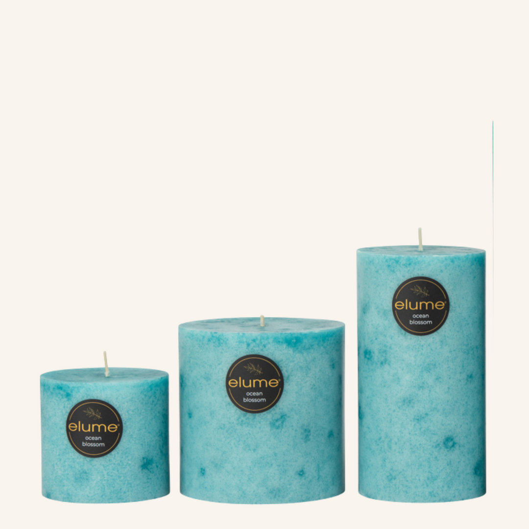 Ocean Blossom 3x6 Pillar Candle | Elume