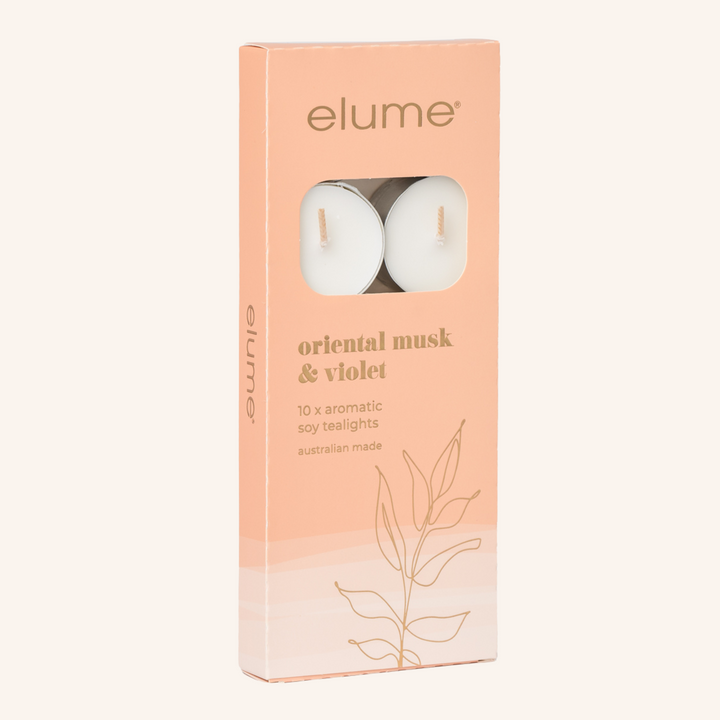 Oriental Musk & Violet Tealights | Elume