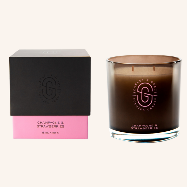 Champagne and Strawberries 380g Candle | Scarlet & Grace