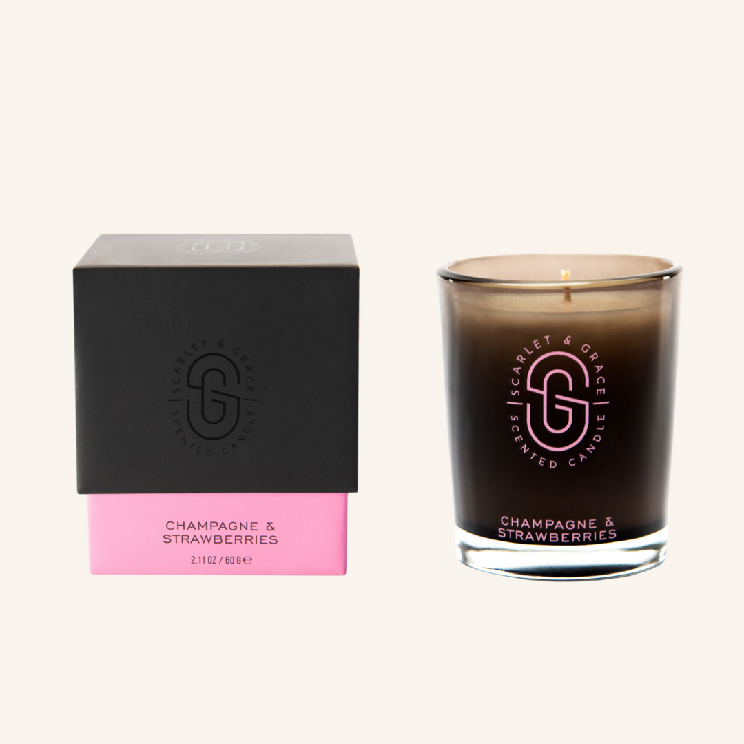 Champagne & Strawberries 60g Candle | Scarlet & Grace