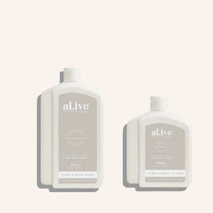 Wash & Lotion Refill Bundle - Sea Cotton & Coconut  | al.ive body