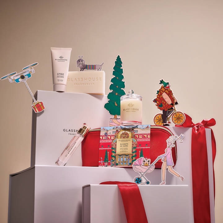 Sunsets in Capri White Peach & Sea Breeze Travel Gift Set | Glasshouse Fragrances