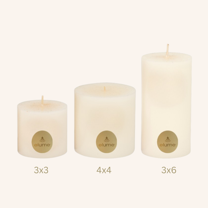 elume Vanilla Snowflake 3x3 White Pillar Candle