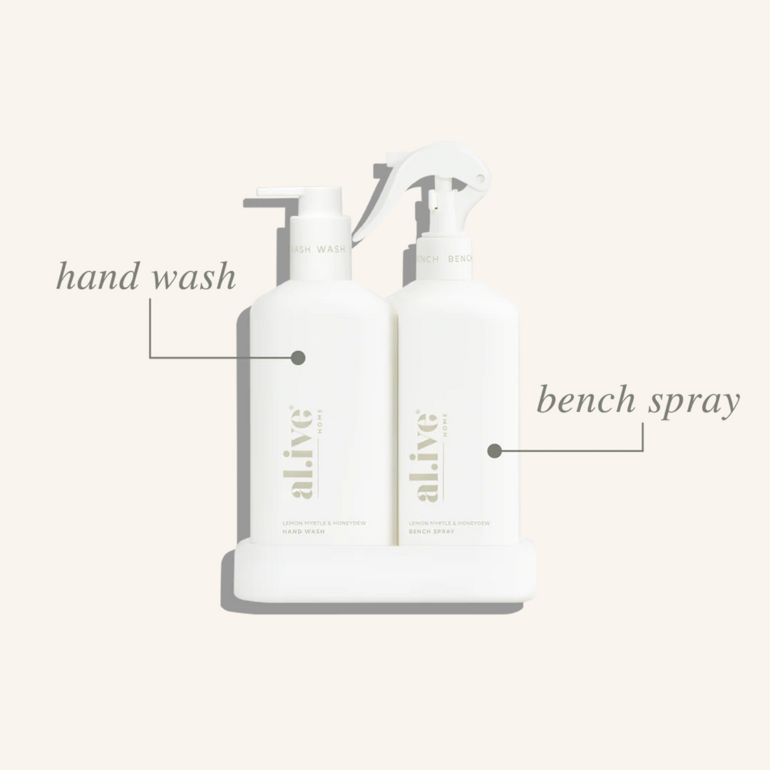 Lemon Myrtle & Honeydew Kitchen Bench Spray & Hand Wash Duo | al.ive body