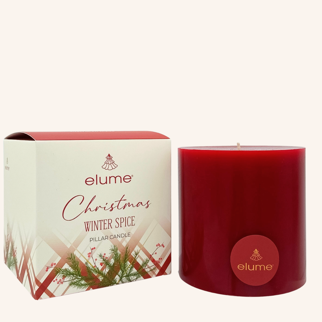 Christmas Cinnamon 4x4 Pillar Candle | Elume