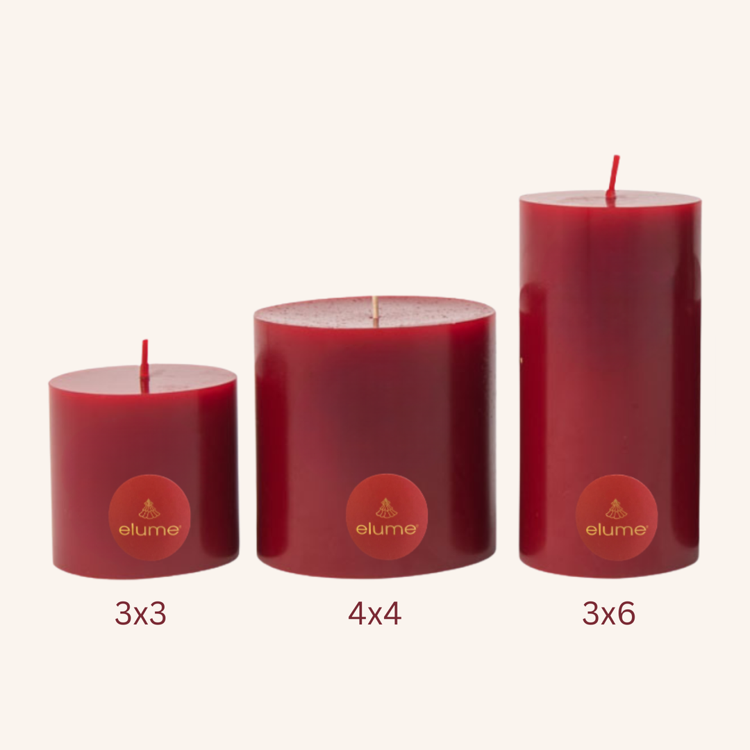 elume Winter Spice 3x6 Red Pillar Candle