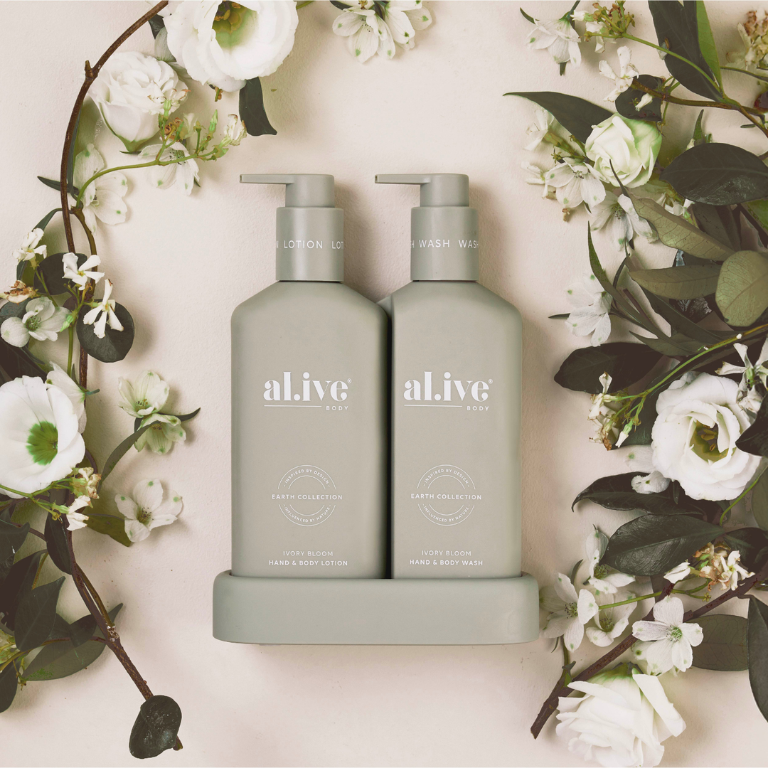 Compact Bathroom Duo, Wash + Lotion Ivory Bloom | al.ive body