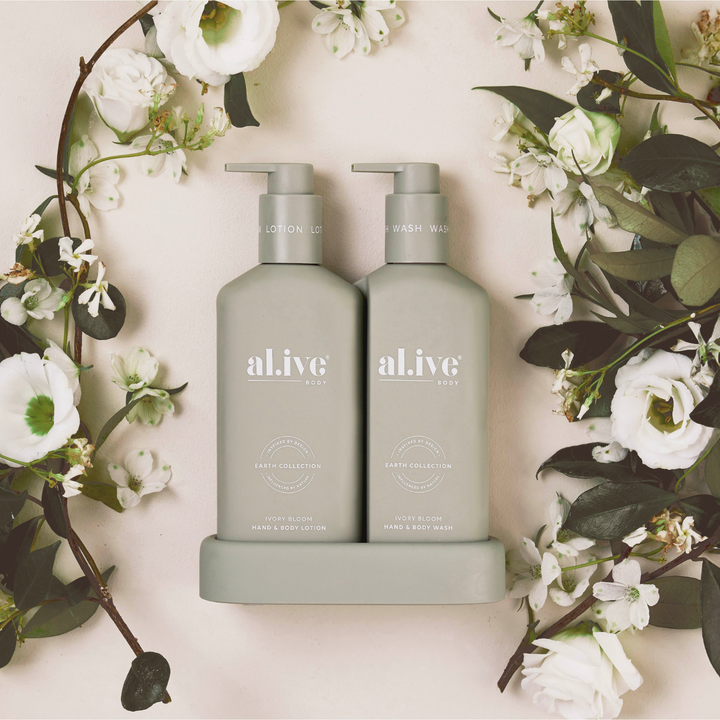 Compact Bathroom Duo, Wash + Lotion Ivory Bloom | al.ive body