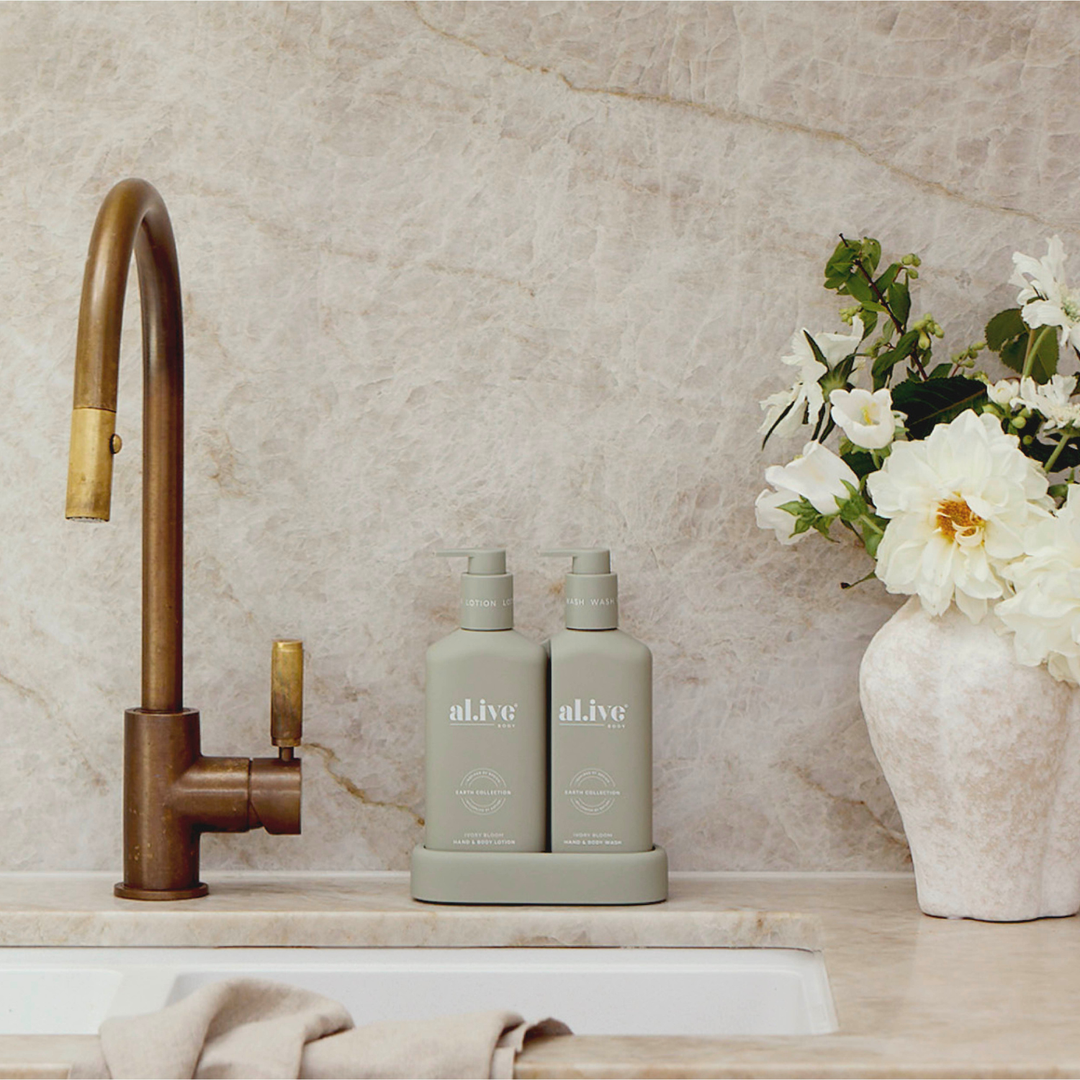 Compact Bathroom Duo, Wash + Lotion Ivory Bloom | al.ive body