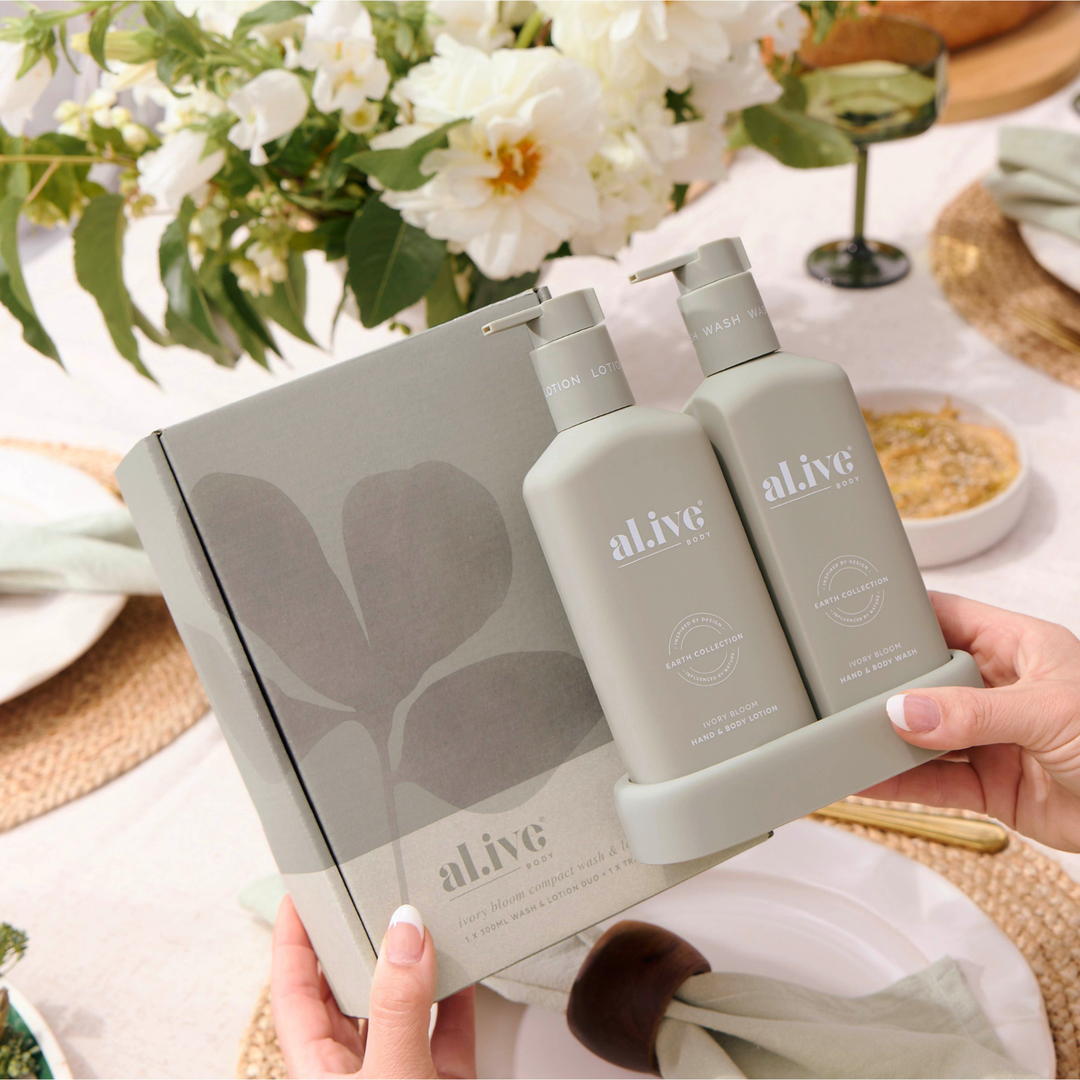 Compact Bathroom Duo, Wash + Lotion Ivory Bloom | al.ive body