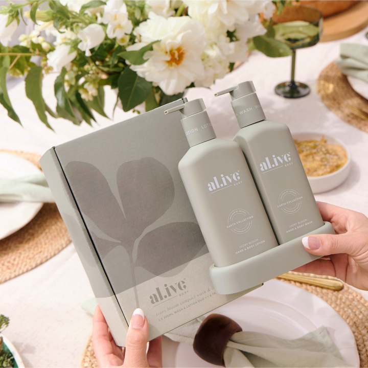 Compact Bathroom Duo, Wash + Lotion Ivory Bloom | al.ive body