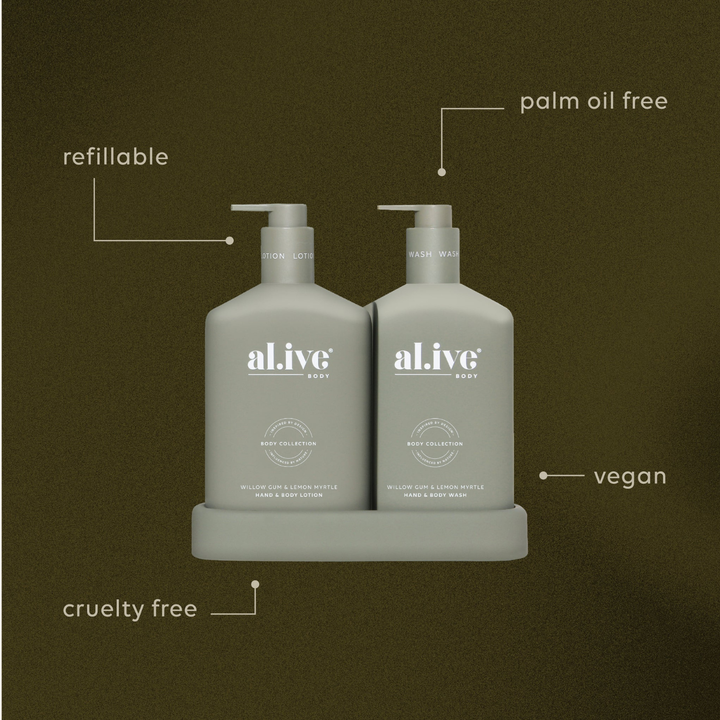 al.ive body Willow Gum & Lemon Myrtle Hand & Body Wash & Lotion Duo