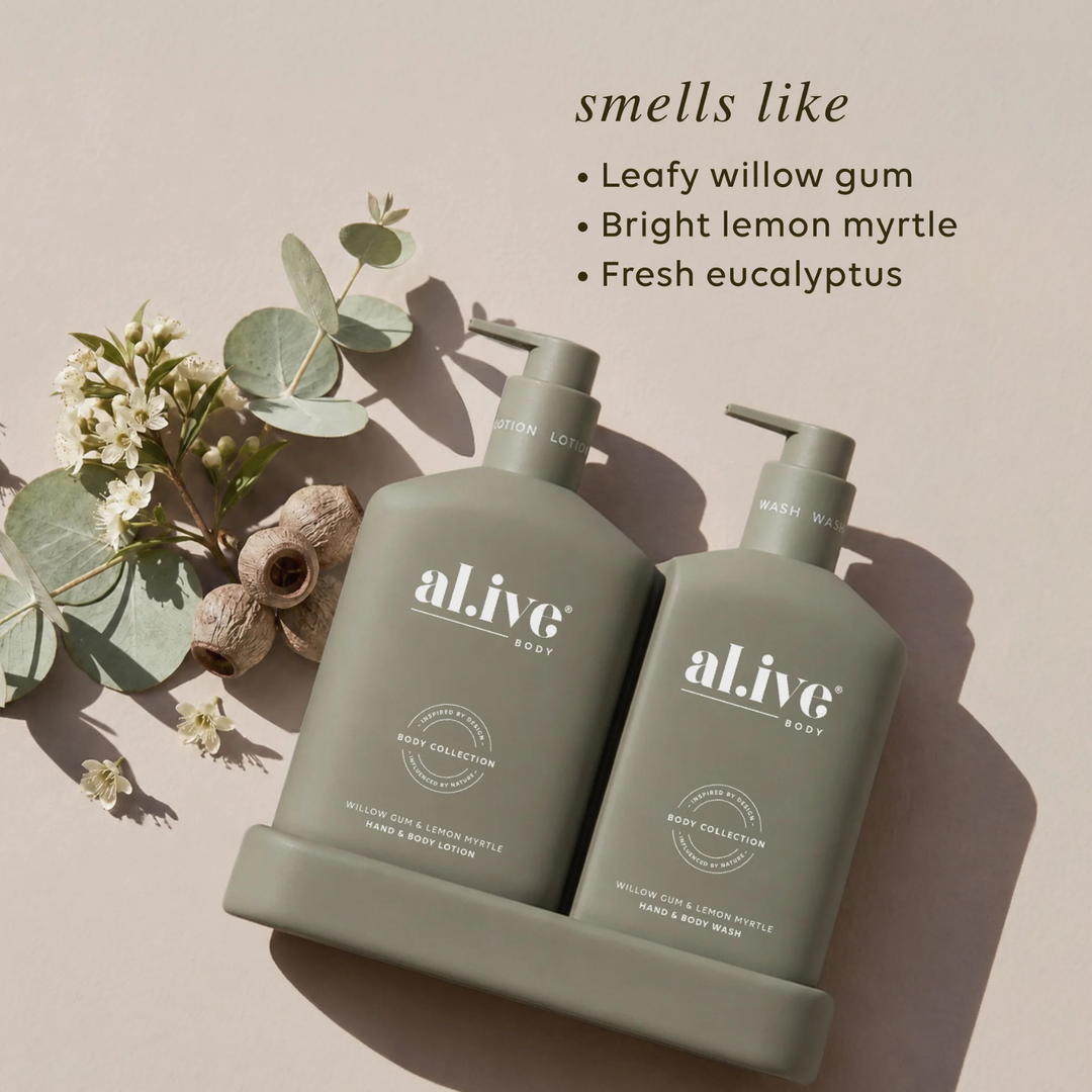 al.ive body Willow Gum & Lemon Myrtle Hand & Body Wash & Lotion Duo