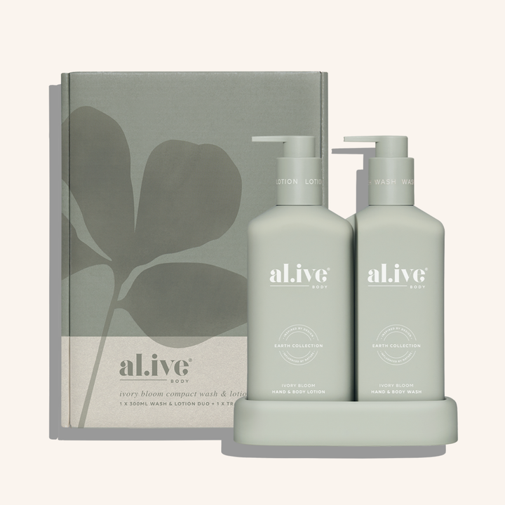 Compact Bathroom Duo, Wash + Lotion Ivory Bloom | al.ive body