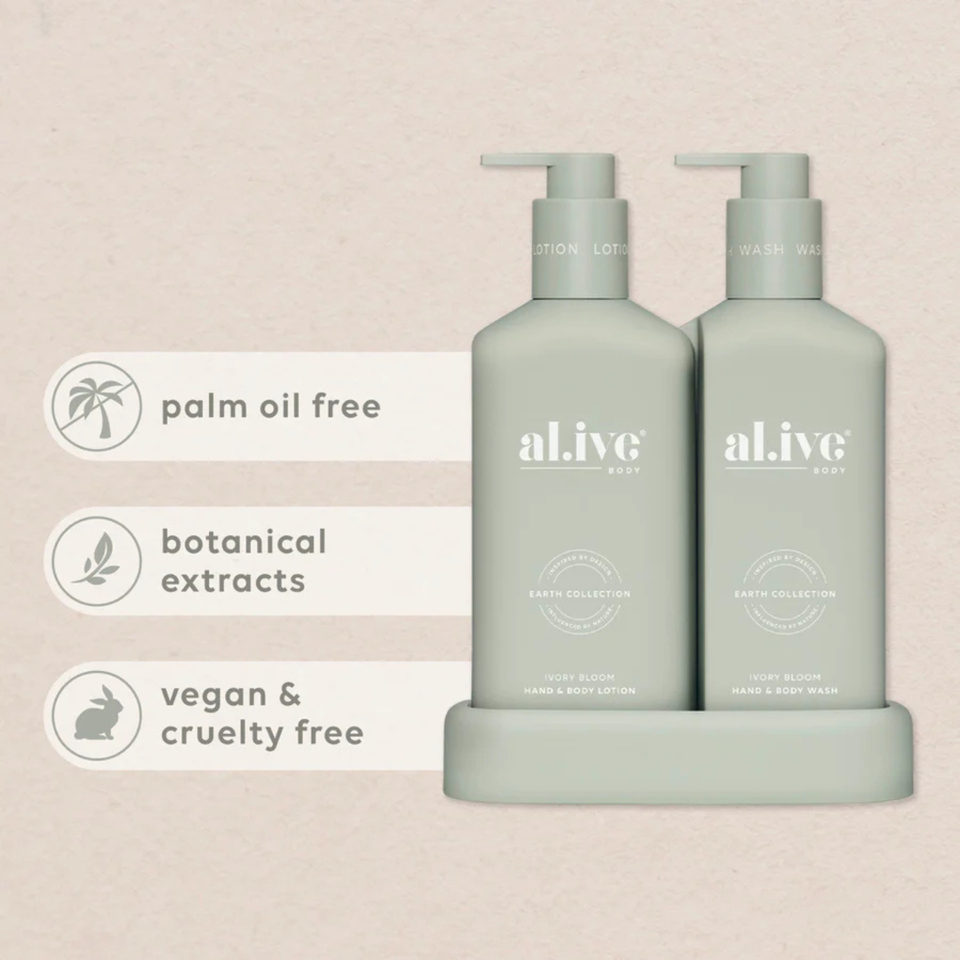 Compact Bathroom Duo, Wash + Lotion Ivory Bloom | al.ive body