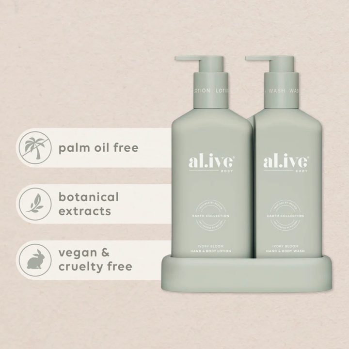 Compact Bathroom Duo, Wash + Lotion Ivory Bloom | al.ive body