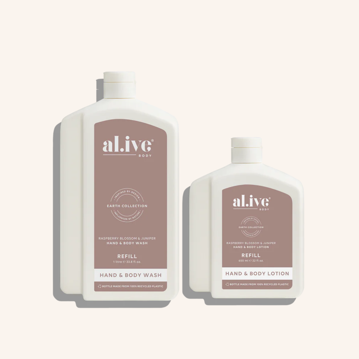 Wash & Lotion Refill Bundle - Raspberry Blossom & Juniper | al.ive body