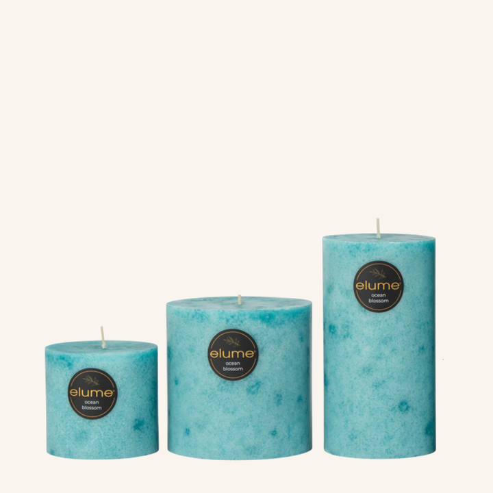 Ocean Blossom 3x3 Pillar Candle | Elume