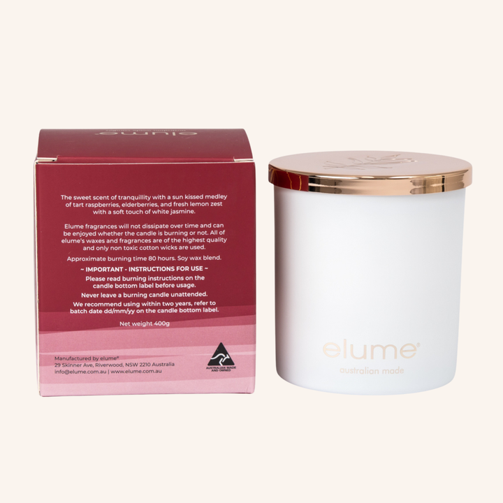 Wild Raspberry & Jasmine Soy Candles | Elume