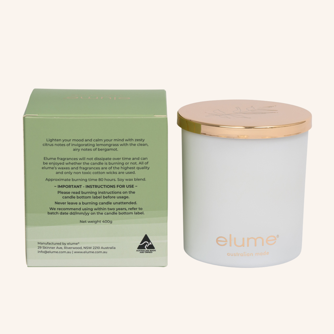 Lemongrass & Bergamot Soy Candle | Elume