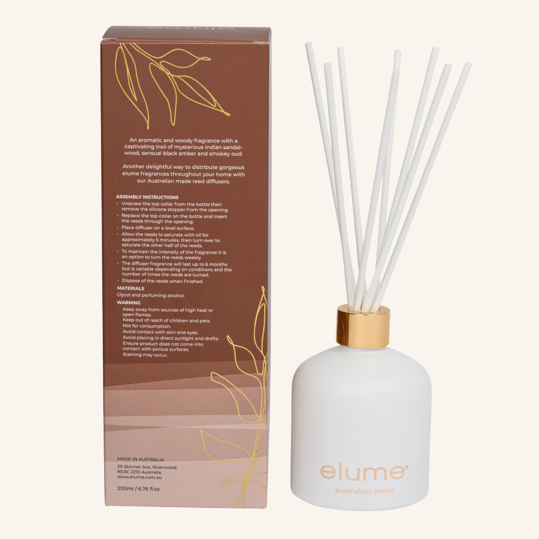 Sandalwood & Black Amber Reed Diffuser | Elume