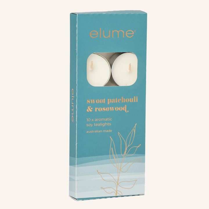 Sweet Patchouli & Rosewood Tealights | Elume