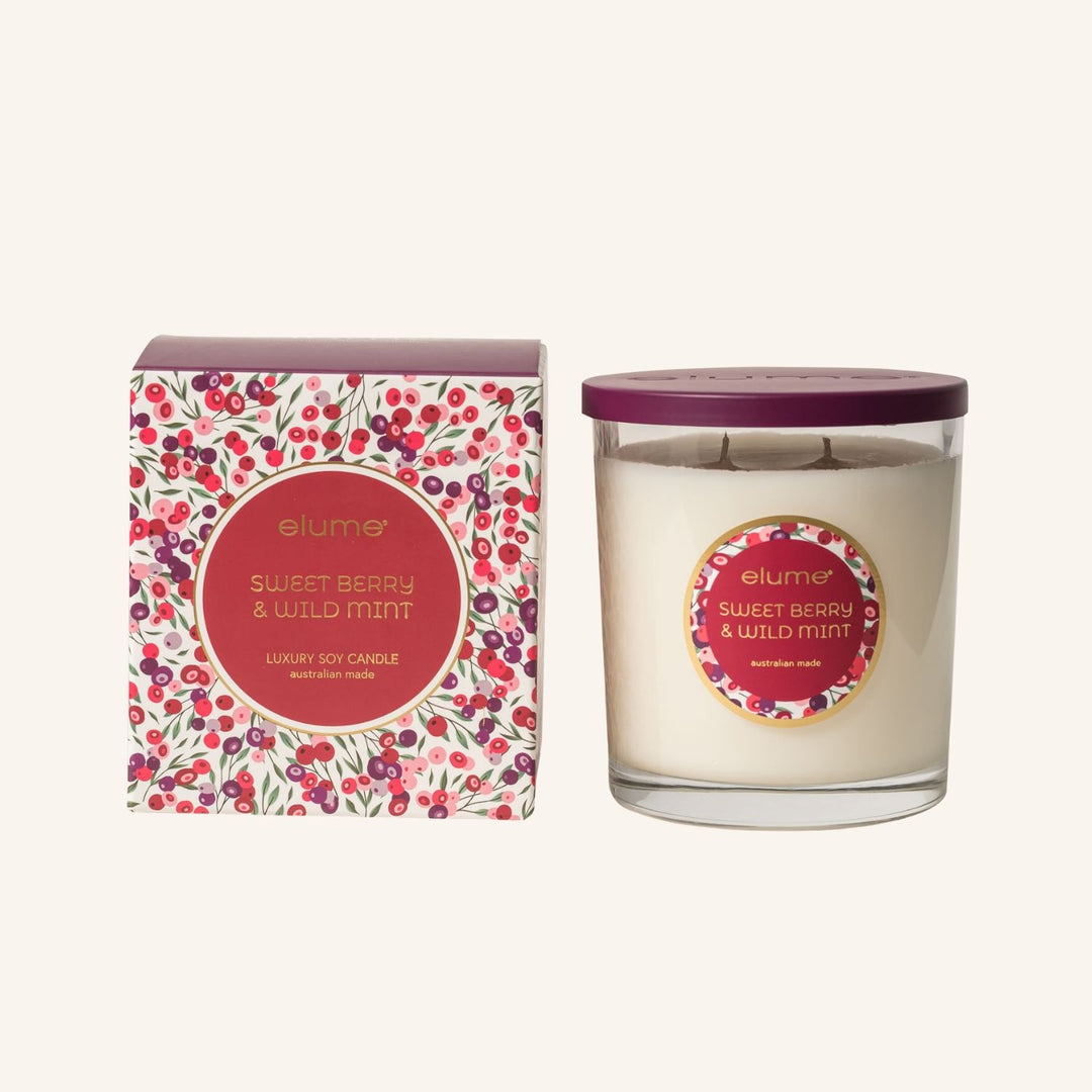 Sweet Berry and Wild Mint Luxury Soy Wax jar Candle | Elume