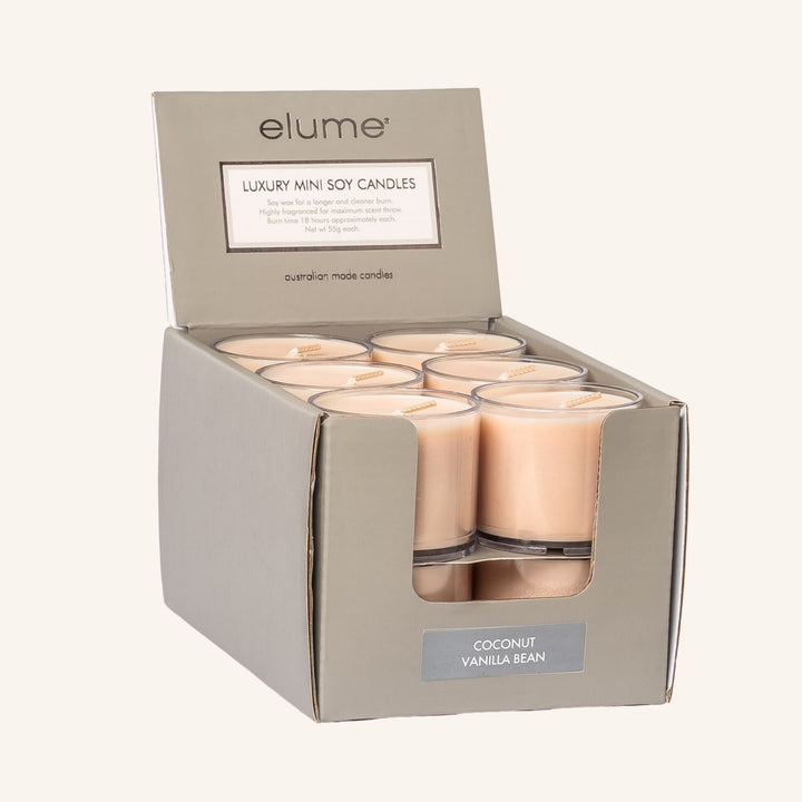 Coconut Vanilla Bean Mini Soy Candles | Elume