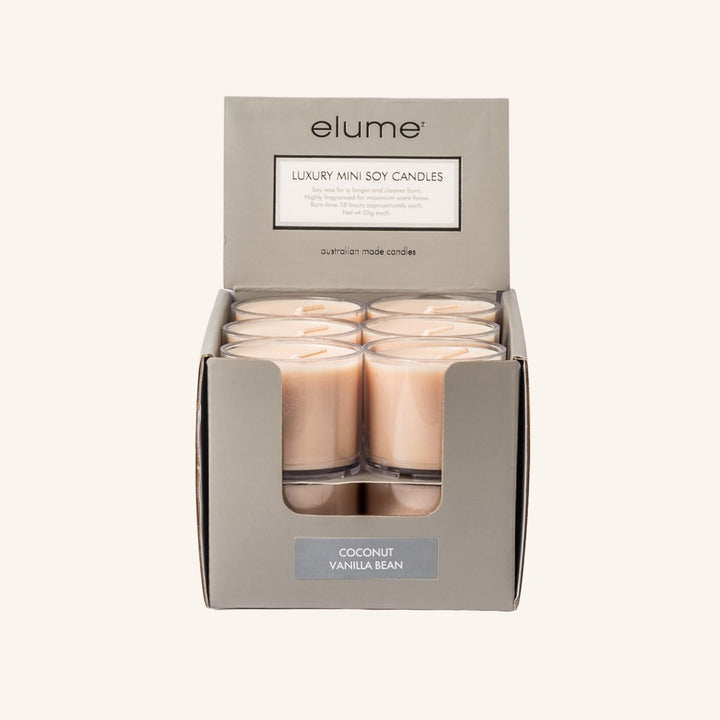 Coconut Vanilla Bean Mini Soy Candles | Elume