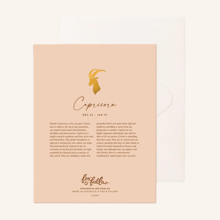 Capricorn Greeting Card by Fox & Fallow