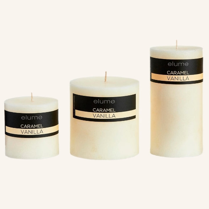 Caramel Vanilla 3x3 Pillar Candle | Elume