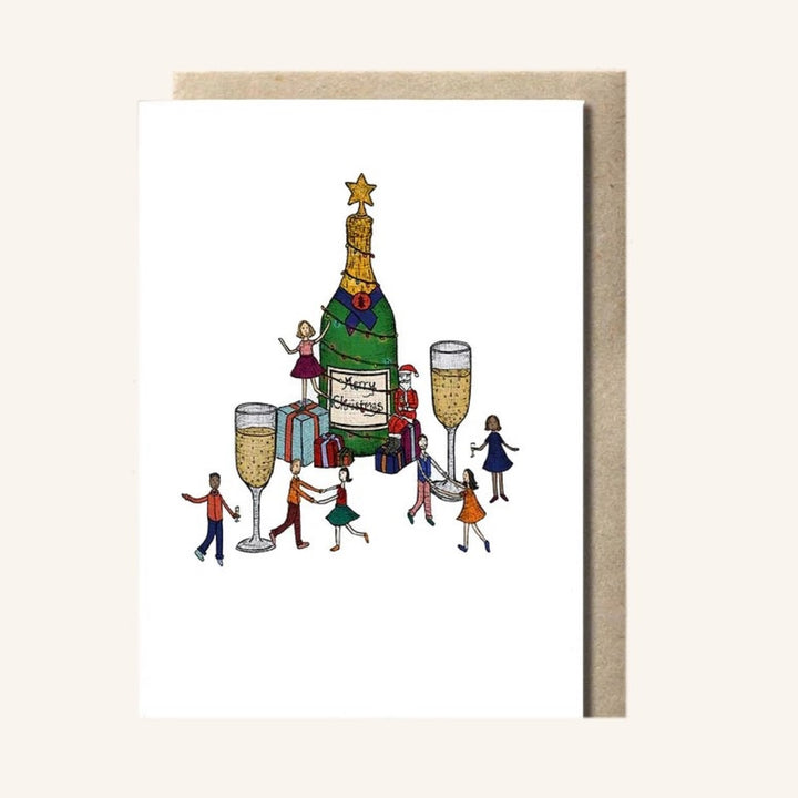 Champagne Christmas Party Christmas card by The Nonsense Maker