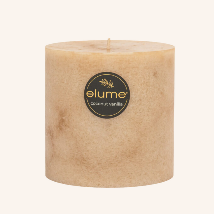 Coconut Vanilla Bean 4x4 Pillar Candle | Elume