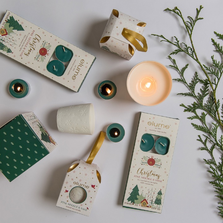 Ornamental Pine Needle & Sage Christmas Candle  | Elume