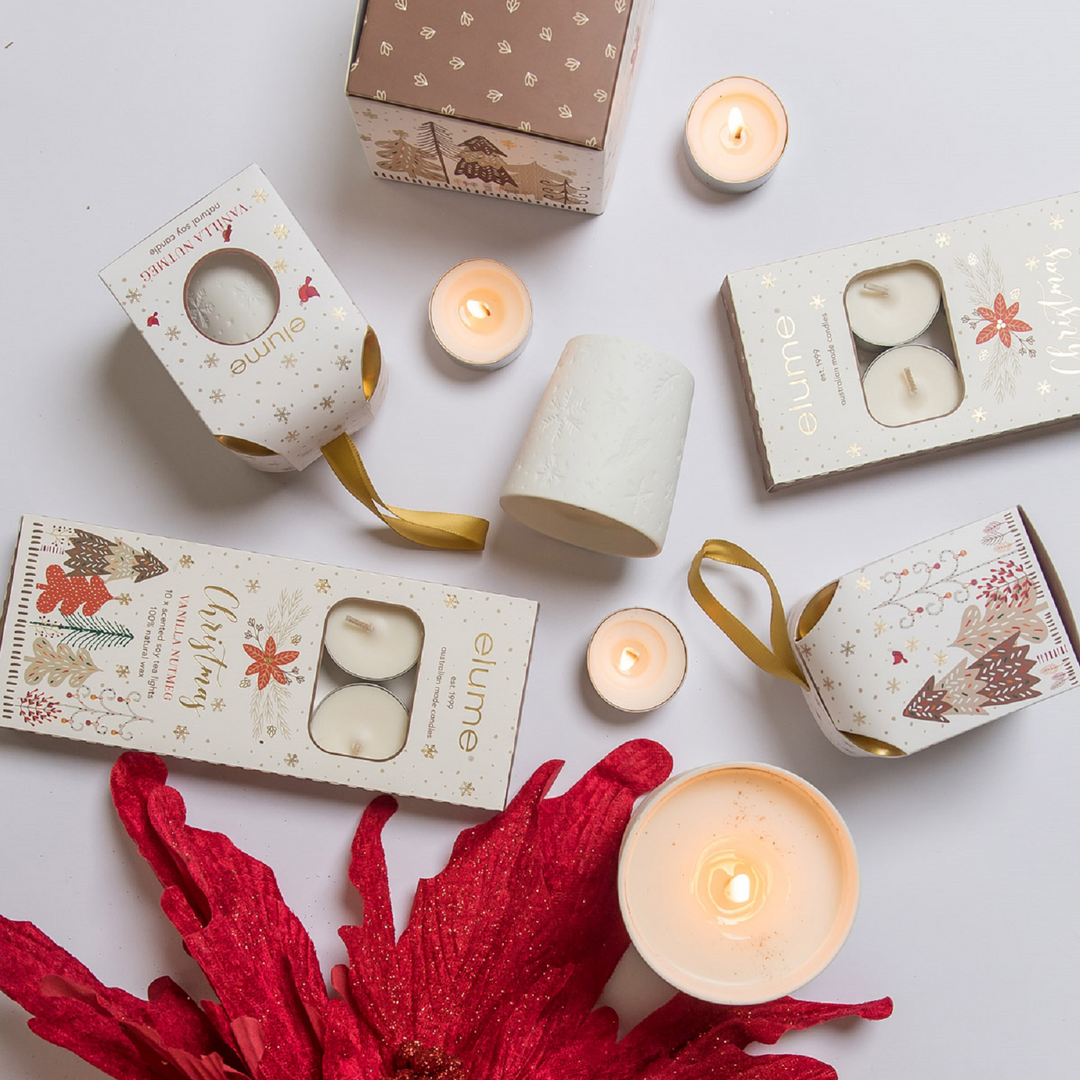 Ornamental Vanilla Nutmeg Christmas Candle  | Elume