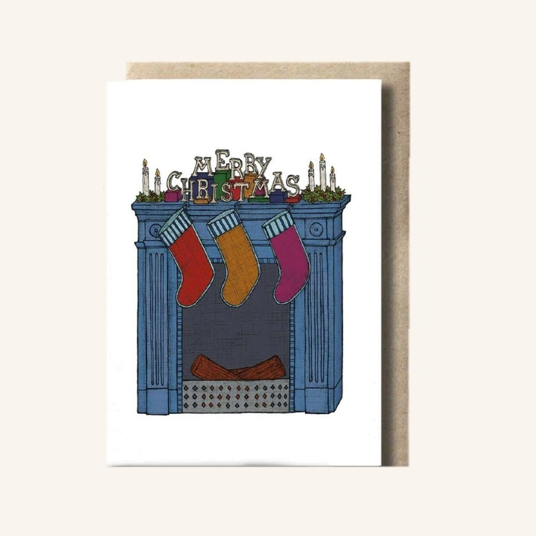 Fireplace at Christmas card by The Nonsense Maker