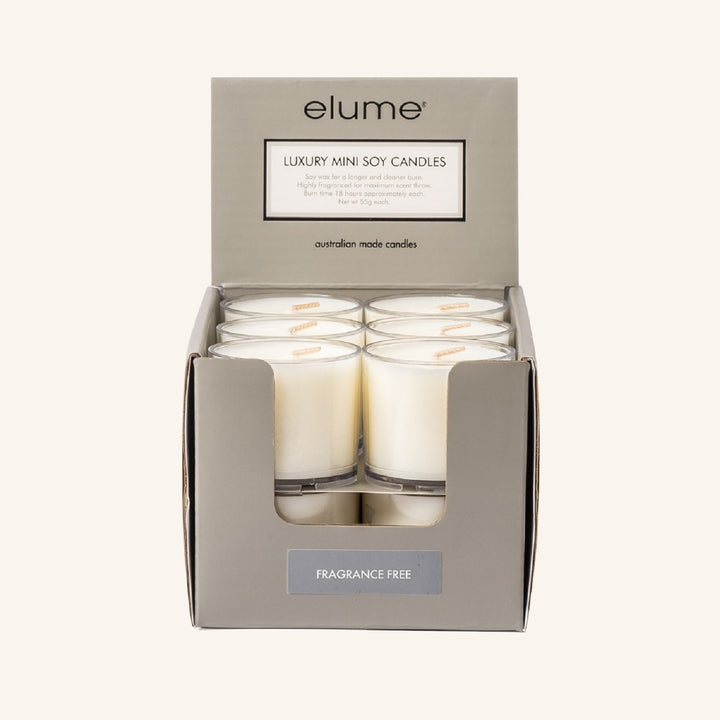 Fragrance Free Mini Soy Candles | Elume