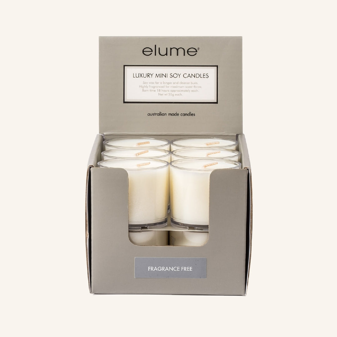 Fragrance Free Mini Soy Candles - Buy 11 Get 1 Free | Elume