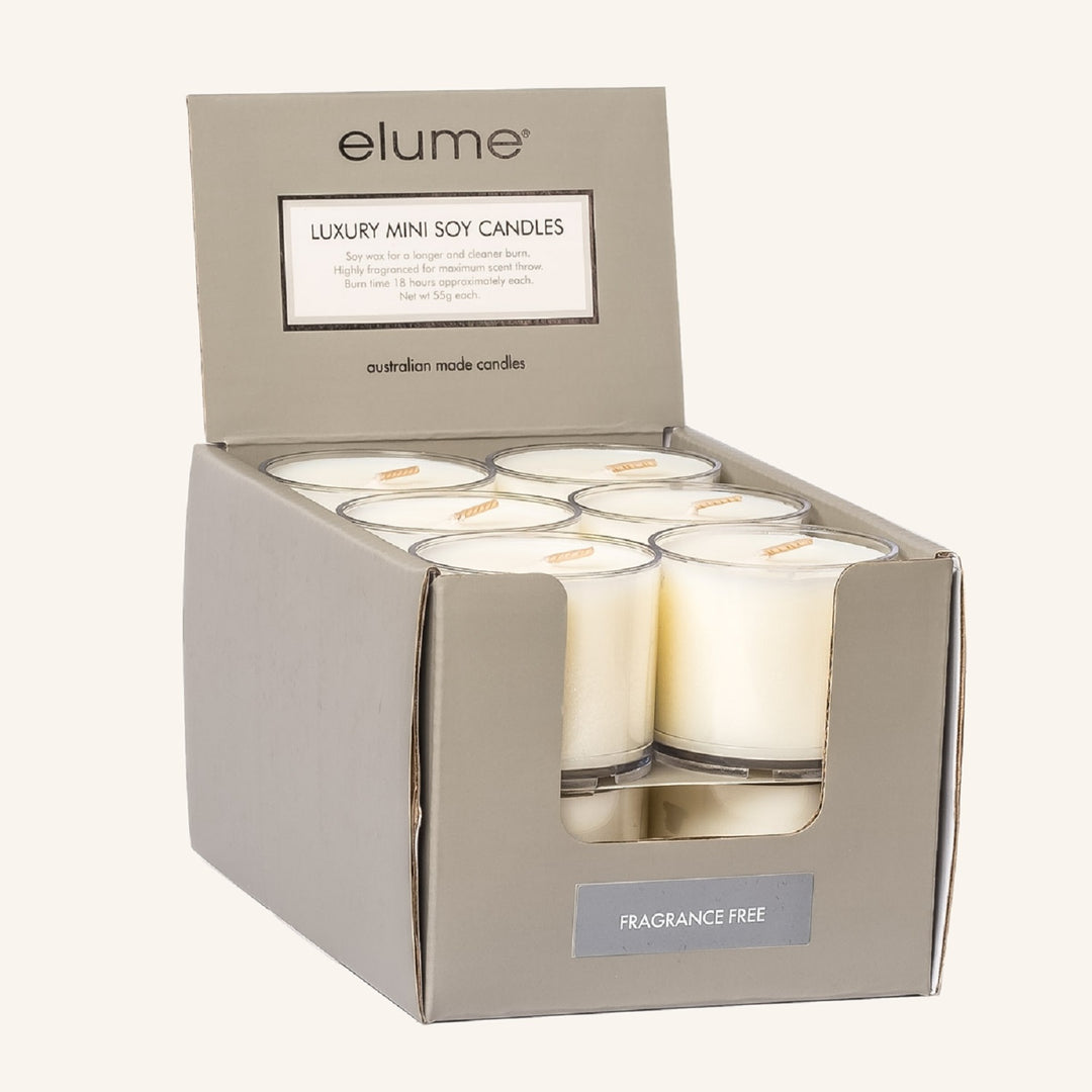 Fragrance Free Mini Soy Candles | Elume