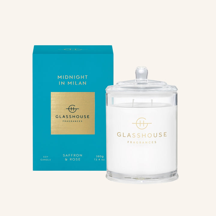 Glasshouse Midnight in Milan Saffron & Rose 380g Soy Candle