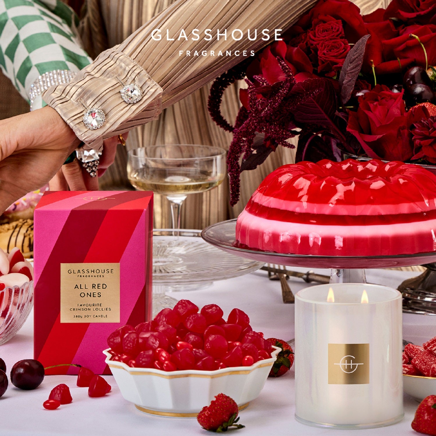 アロマ・キャンドル Glasshouse candle / ALL RED ONES 380g Limited Edition - All the Red Ones | Glasshouse – Nerridah & Ross