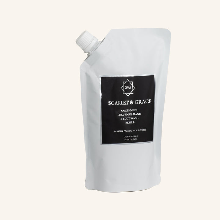 Goats' Milk  Hand and Body Wash 500ml Refill - Champagne & Strawberries | Scarlet & Grace