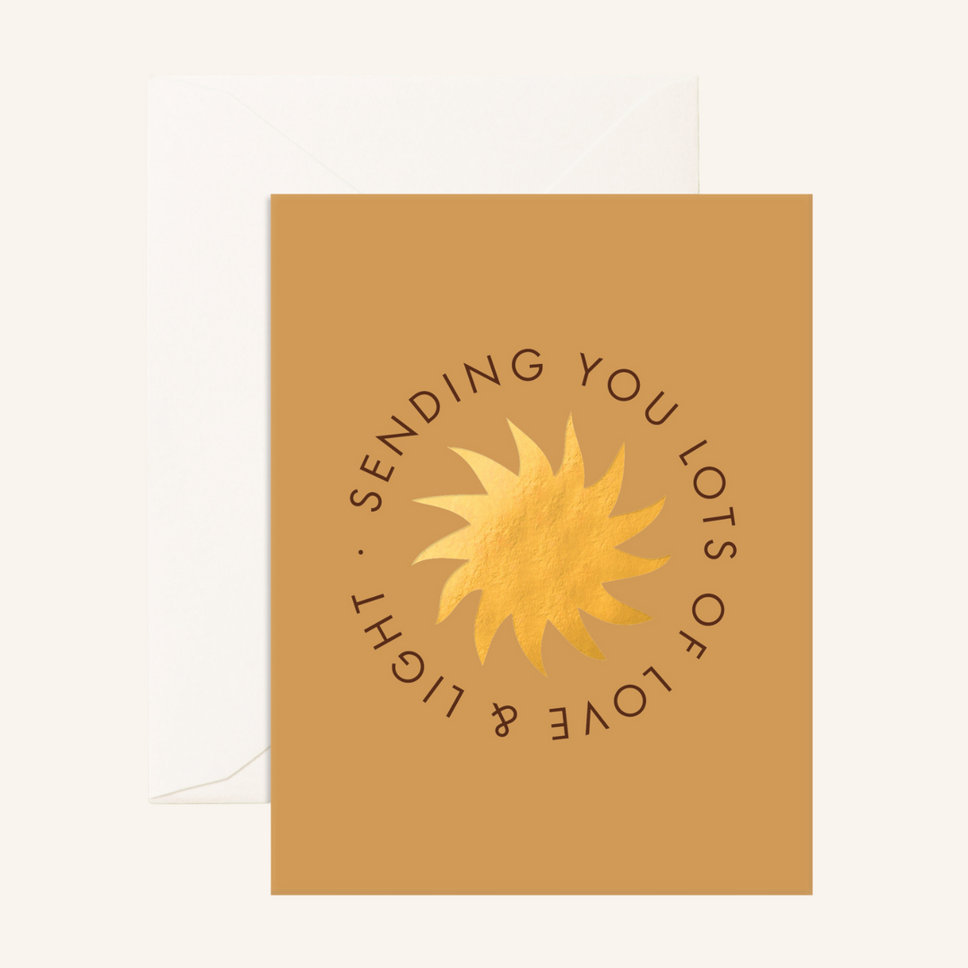 Sending You Lots of Love and Light card by Fox & Fallow