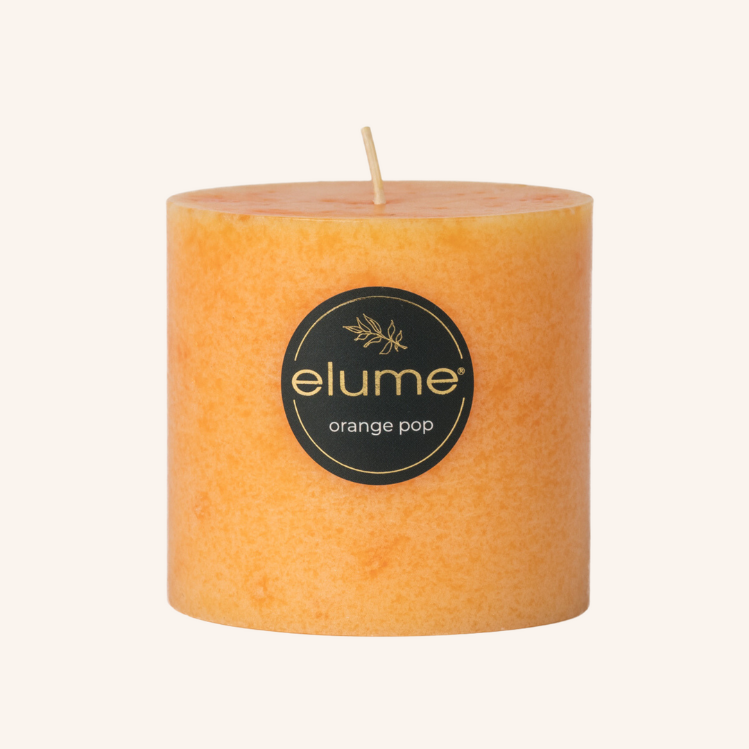 Orange Pop 3x3 Pillar Candle | Elume