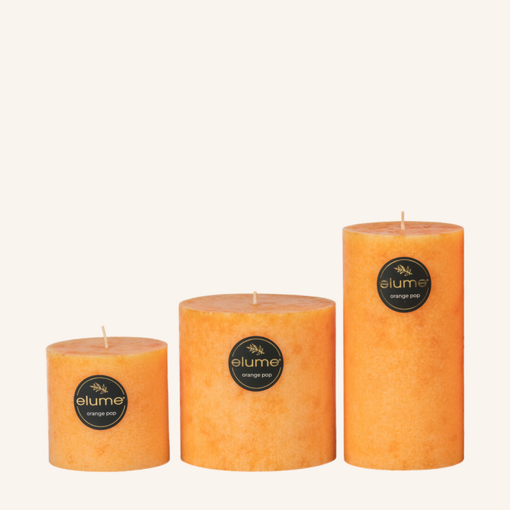 Orange Pop 3x3 Pillar Candle | Elume