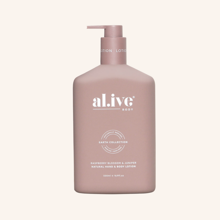 Hand & Body Wash & Lotion + Tray - Raspberry Blossom & Juniper | al.ive body